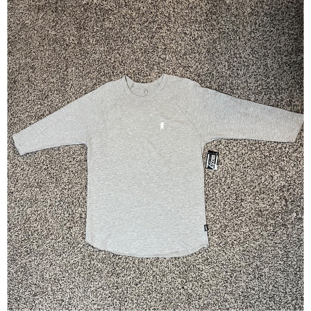 Grizzly Gray 3/4 Length T-Shirt with White Logo (NWT)